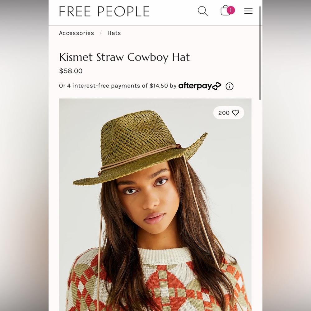 Free People Straw Cowboy Hat